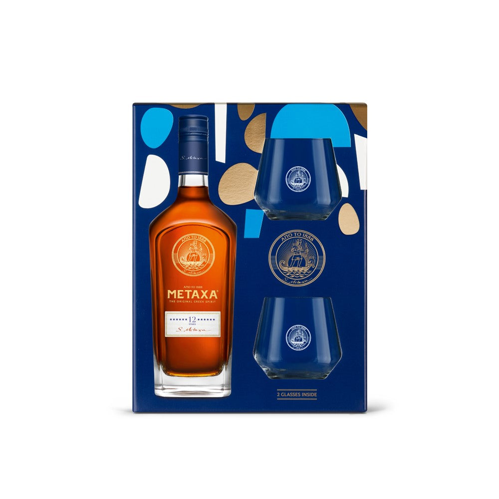 Metaxa 12 Star 70cl With 2 Glasses