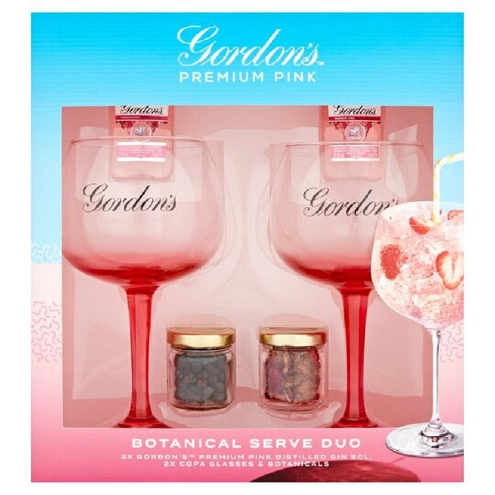 Gordons Pink Gin Duo Giftset With NO Botanicals, 2 Extra Mystery 5cl’s Will Be Given