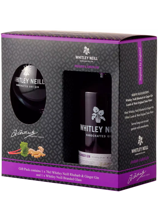 Whitley Neill Rhubarb & Ginger 70cl Giftset With Glass